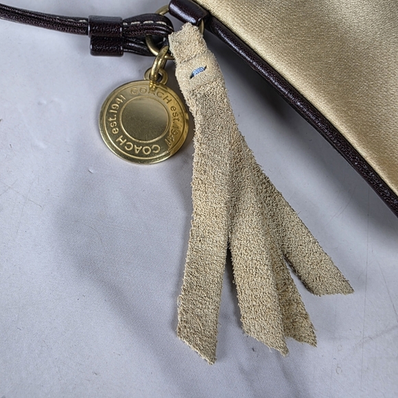 Coach‎ Tan, Brown, and Blue Wristlet - Picture 5 of 11